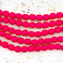 Load image into Gallery viewer, 6mm Neon Pink Premium Crystal Pearl Beads - 12 pcs
