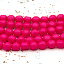 Load image into Gallery viewer, 6mm Neon Pink Premium Crystal Pearl Beads - 12 pcs
