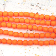 Load image into Gallery viewer, 6mm Neon Orange Premium Crystal Pearl Beads - 12 pcs
