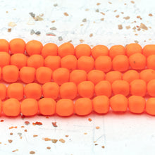 Load image into Gallery viewer, 6mm Neon Orange Premium Crystal Pearl Beads - 12 pcs
