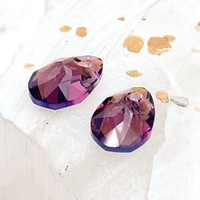 Load image into Gallery viewer, 9mm Amethyst Shimmer Pear-Shaped Premium Crystal Pendant Pair
