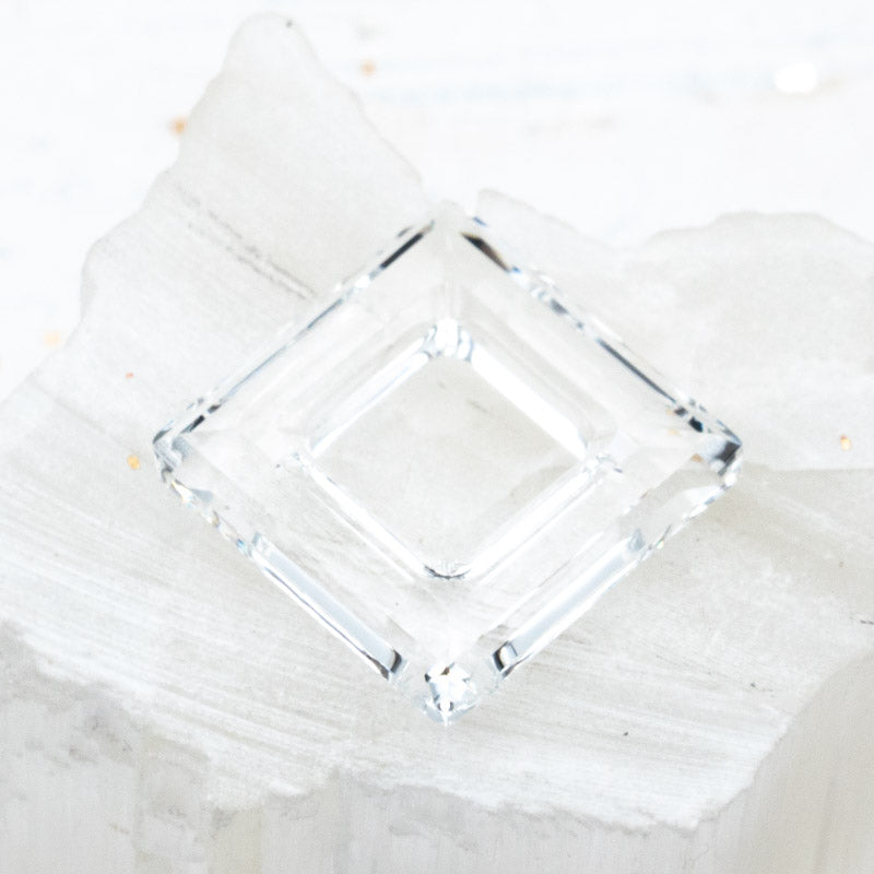 Discontinued! - 20mm Clear Square Ring Premium Austrian Crystal Link Pendant