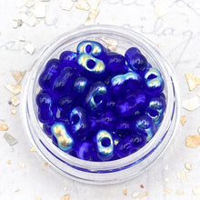 Load image into Gallery viewer, Chrome Blue Peanut Bead Jar
