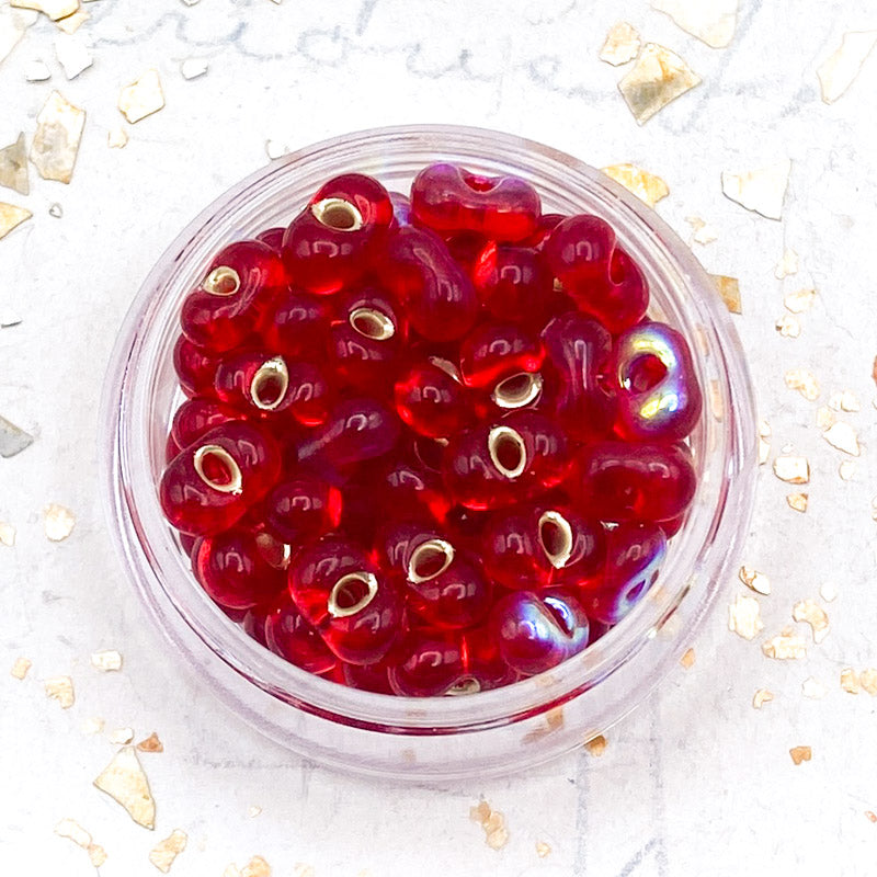 Red AB Peanut Bead Jar