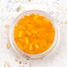 Load image into Gallery viewer, Yellow-Orange Bugle Cut Bead Jar
