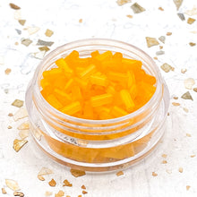 Load image into Gallery viewer, Yellow-Orange Bugle Cut Bead Jar
