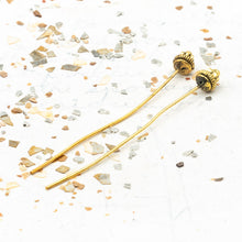 Load image into Gallery viewer, 2.1&quot; Antique Gold Head Pin Pair
