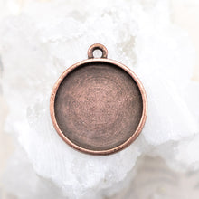 Load image into Gallery viewer, Antique Copper Single Sided Circle Pendant
