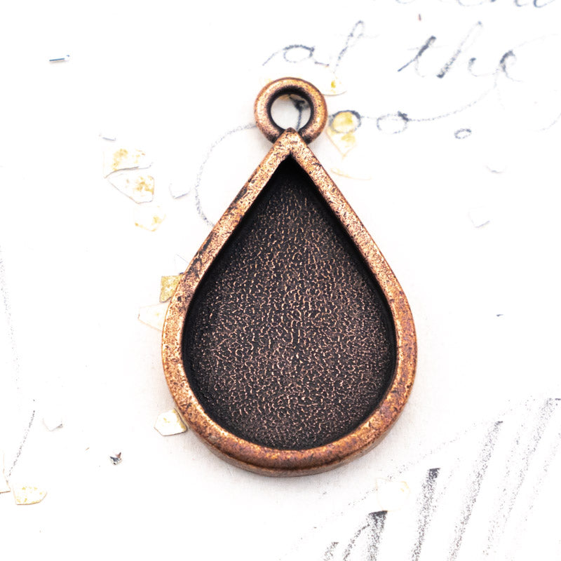 Grande Antique Copper Single Drop Pendant