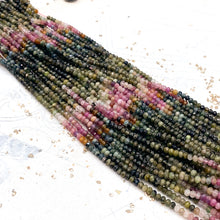 Load image into Gallery viewer, Tourmaline Faceted Rondelle Gemstone Bead Strand
