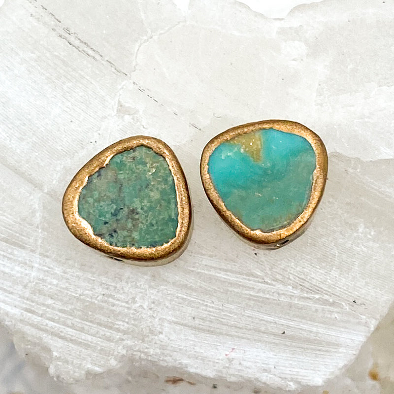 Flat Triangle Turquoise Coin Pair