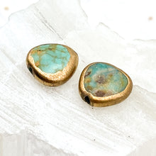 Load image into Gallery viewer, Rounded Triangle Turquoise Coin Pair
