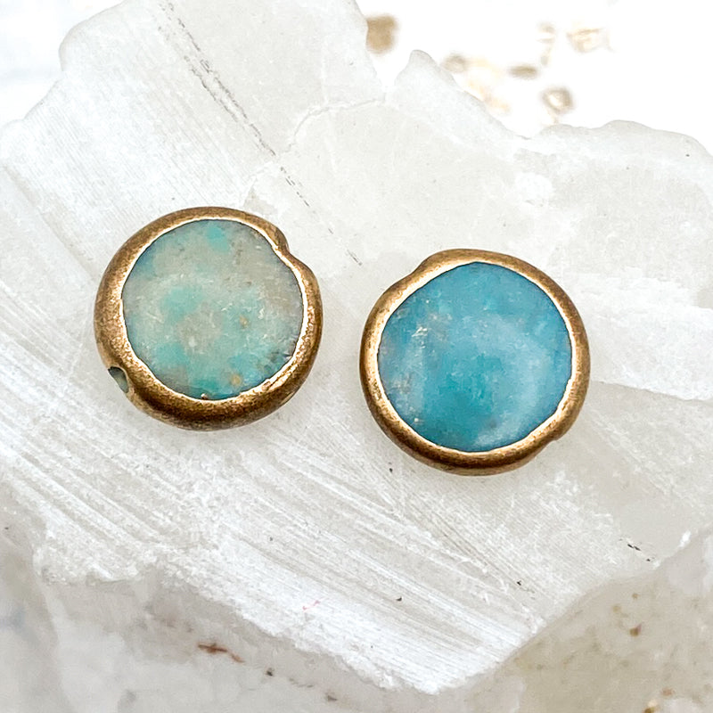 Round Turquoise Coin Pair