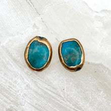 Load image into Gallery viewer, Oval Turquoise Coin Pair
