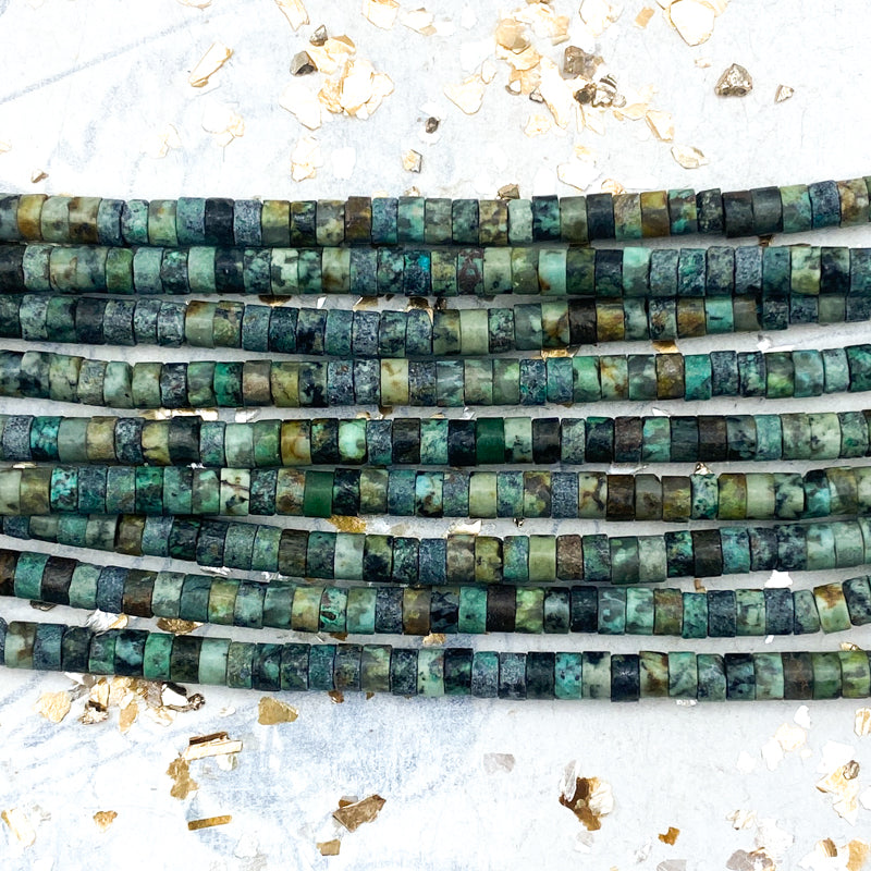 African Turquoise Heishi Gemstone Bead Strand