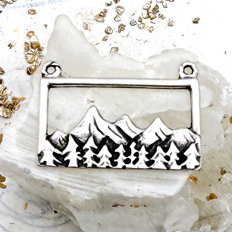 Pre-Order Antique Silver Mountain and Landscape Connector Charm