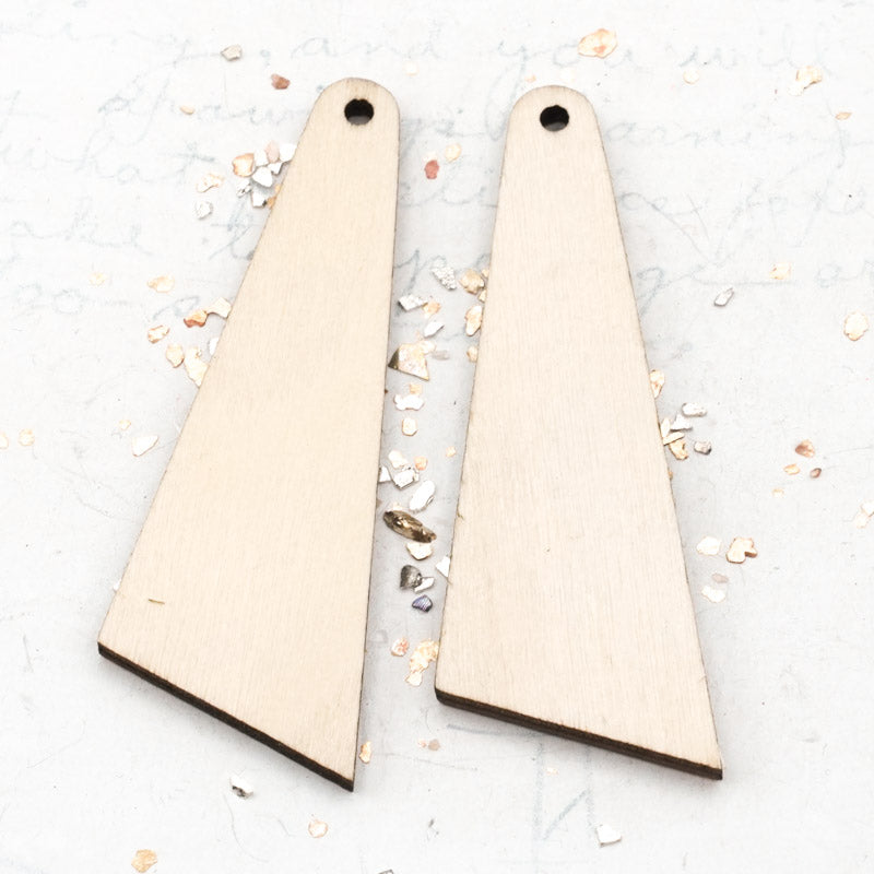 Blank Wood Triangle Earring Pair