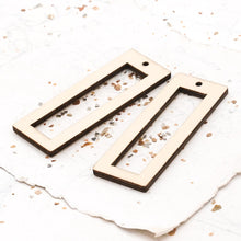 Load image into Gallery viewer, Blank Wood Rectangle Cut Out Earring Pair
