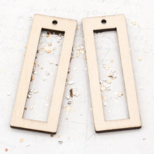 Load image into Gallery viewer, Blank Wood Rectangle Cut Out Earring Pair
