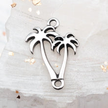 Load image into Gallery viewer, Antique Silver Palm Tree Connector Charm
