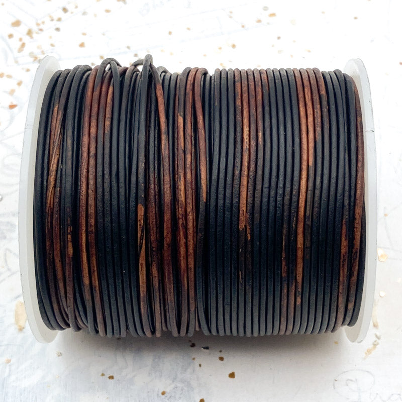 1.5mm Dark Brown Round Leather Cord