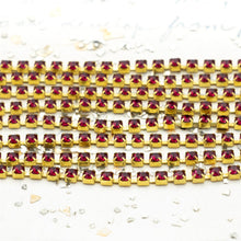 Load image into Gallery viewer, PP24 Ruby Premium Crystal Brass Cup Chain - 4 Feet
