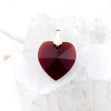 Load image into Gallery viewer, Siam Red Premium Crystal Heart with Bail
