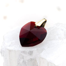 Load image into Gallery viewer, Siam Red Premium Crystal Heart with Bail
