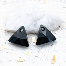 Load image into Gallery viewer, 16mm Jet Triangle Pendant Pair
