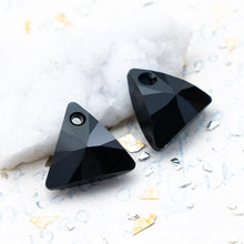 Load image into Gallery viewer, 16mm Jet Triangle Pendant Pair
