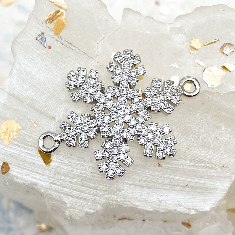 Rhinestone Snowflake Link Pendant