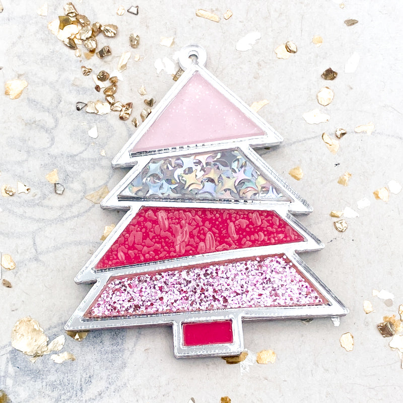 Pretty in Pink Christmas Tree Pendant