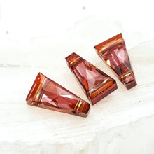 Load image into Gallery viewer, Discontinued - 13x7mm Red Magma Premium Crystal 2-Hole Keystone Beads - 3pcs -  Doorbuster
