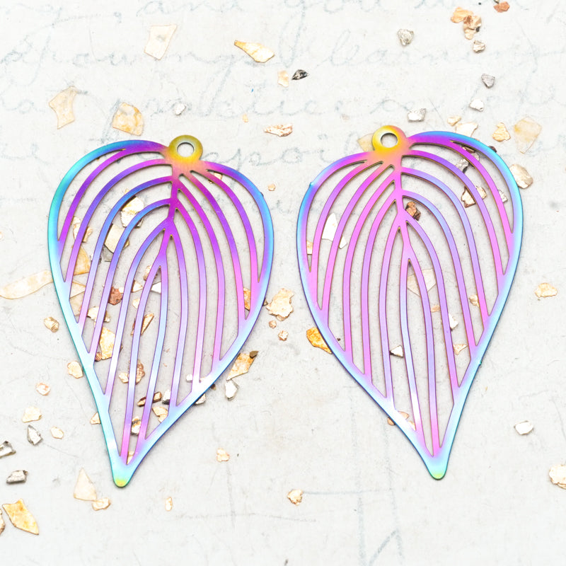 Rainbow Filigree Pendant Pair