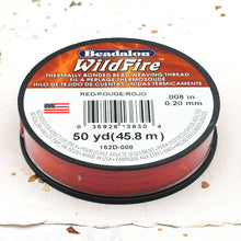 Load image into Gallery viewer, Red Wildfire Bead Weaving Thread - 0.20mm - 50 Yards
