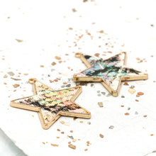 Load image into Gallery viewer, Faux Leather Star Charm Pair
