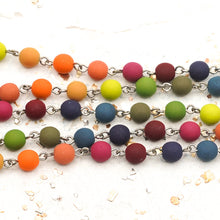 Load image into Gallery viewer, 6mm Velvet Rainbow Bead Chain - 1 Foot
