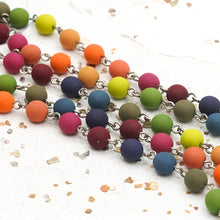 Load image into Gallery viewer, 6mm Velvet Rainbow Bead Chain - 1 Foot
