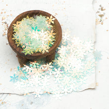 Load image into Gallery viewer, Iridescent Green Snowflake Confetti
