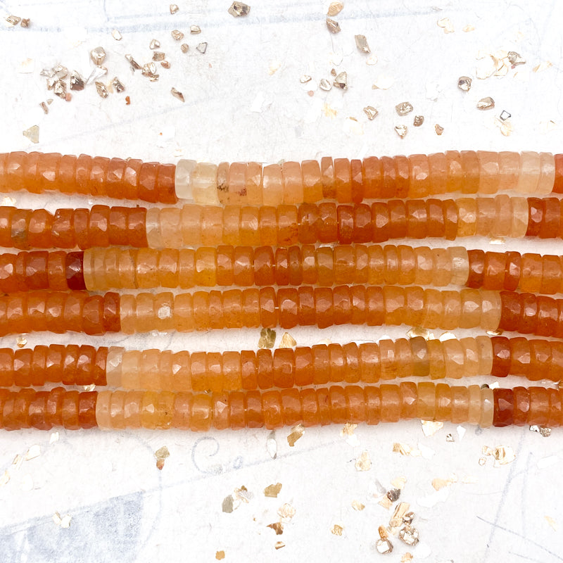 Brown Rutile Heishi Gemstone Bead Strand