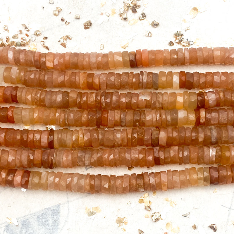 Sunstone Heishi Gemstone Bead Strand