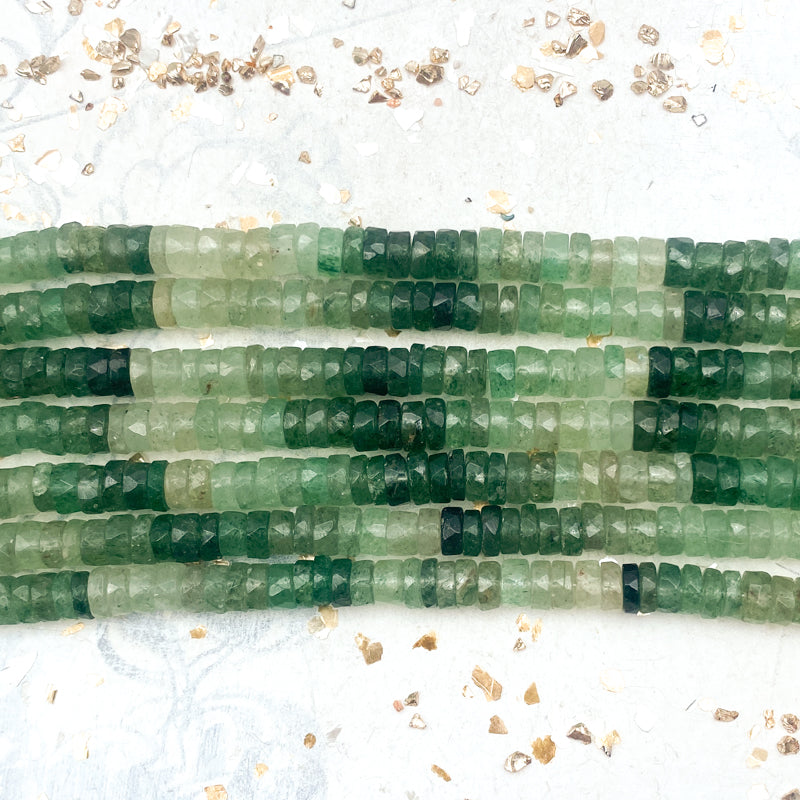 Green Aventurine Heishi Gemstone Bead Strand