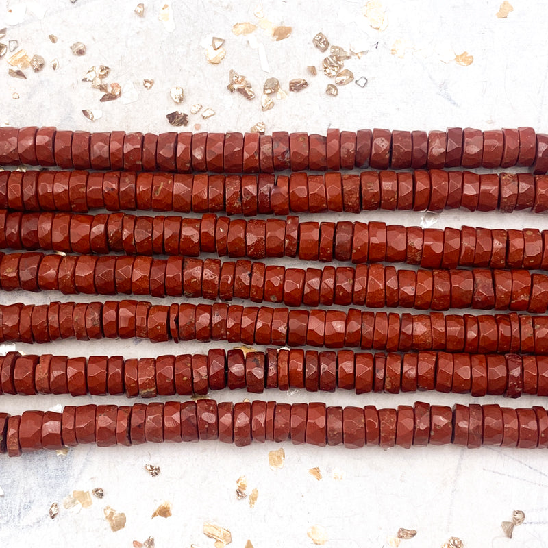 Red Jasper Heishi Gemstone Bead Strand