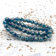 Load image into Gallery viewer, 6mm Pacific Blue Blend Faceted Round Fire-Polished Bead Strand
