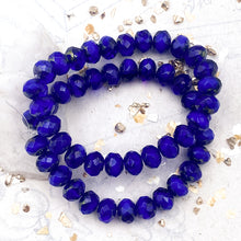 Load image into Gallery viewer, 5x7mm Electric Indigo with Picasso Finish Rondelle Czech Bead Strand
