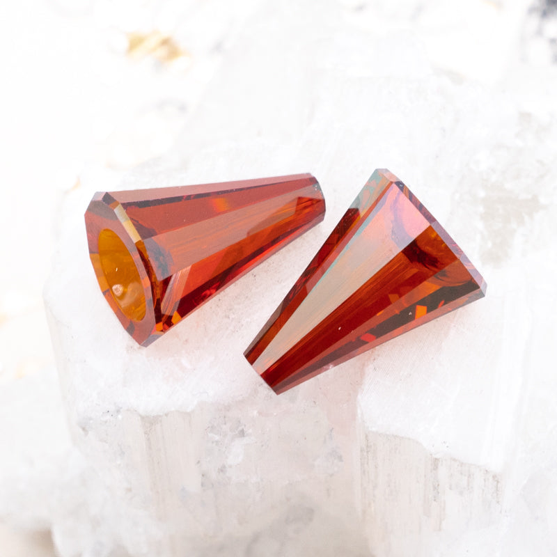 17mm Red Magma Artemis Premium Crystal Bead Pair