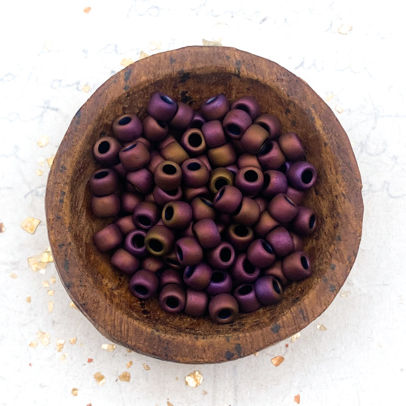 Matte - Color Mauve Mocha 6/0 Seed Bead Tube