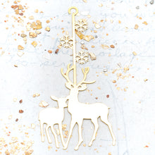 Load image into Gallery viewer, Brass Christmas Reindeer Pendant
