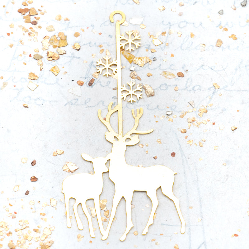 Brass Christmas Reindeer Pendant