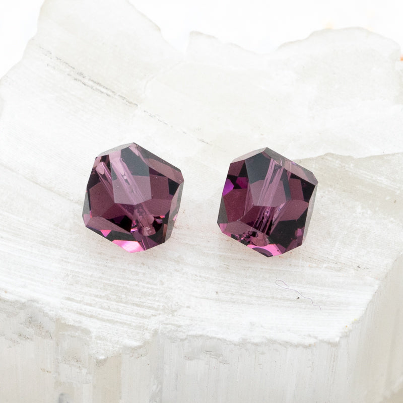 Day 6 Amethyst Premium Austrian Crystal Bead Pair - Discontinued